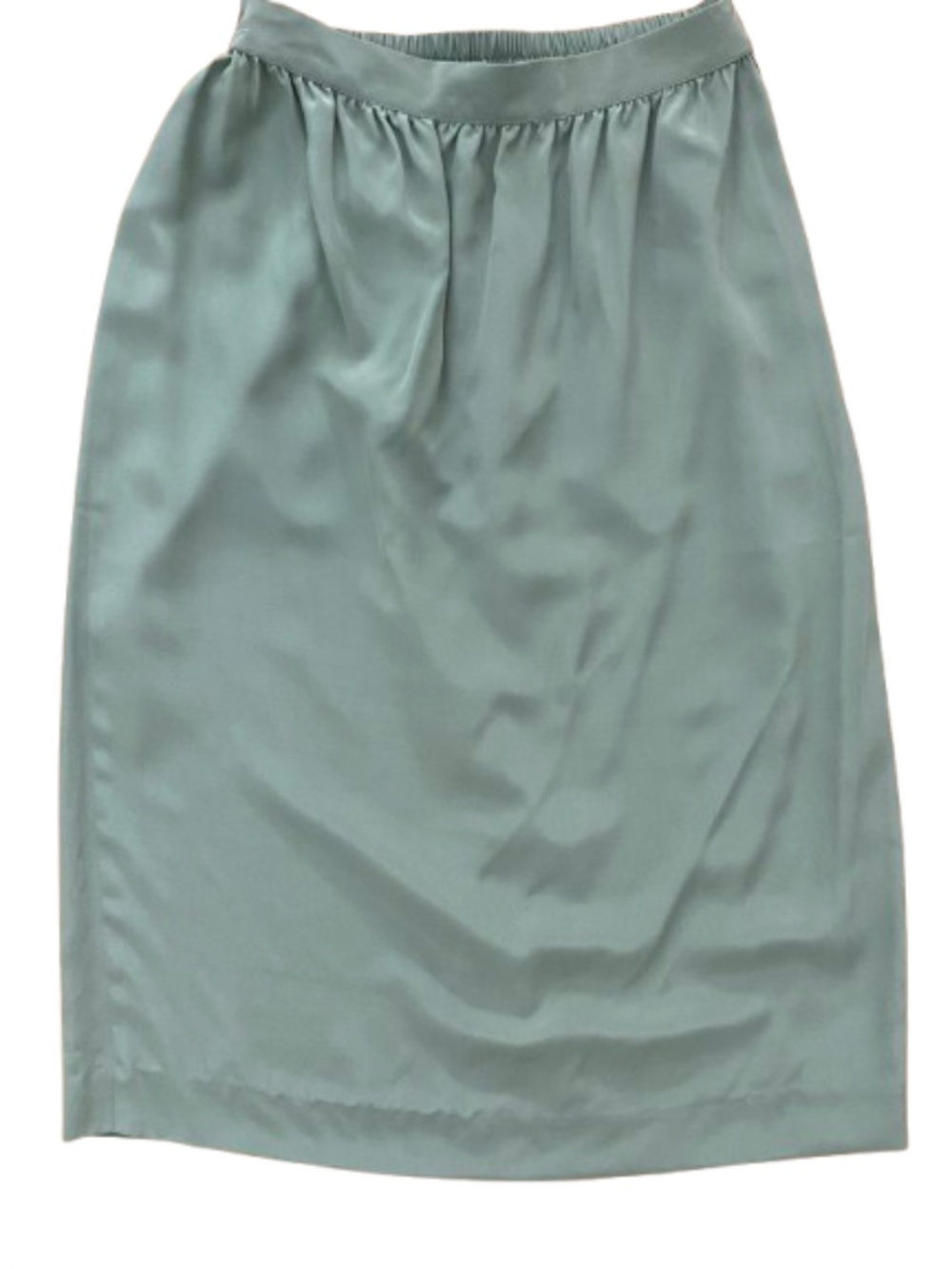 Neiman Marcus 100% Silk Structured Pencil Skirt Sage Green